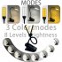 14LEDs Led Clip On Book Light Adjustable 3 Color Temperatures 8 Brightness USB Rechargeable Desk Lamp Perfect For Book Lovers White