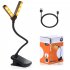 14LEDs Led Clip On Book Light Adjustable 3 Color Temperatures 8 Brightness USB Rechargeable Desk Lamp Perfect For Book Lovers White
