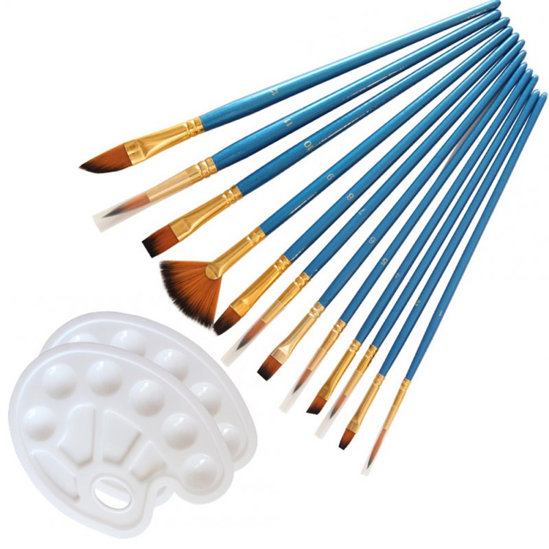 Wholesale 14Pcs/Set Painting Brushes with Color Palettes Set From China