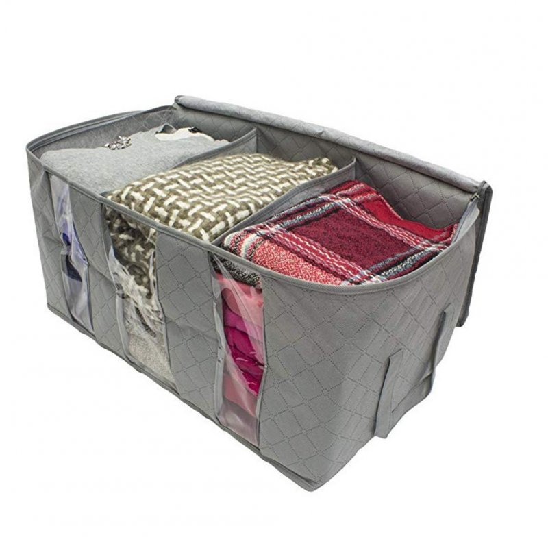 Waterproof Clothing Storage Box With Transparent Window Foldable Dust-proof Organizer 
