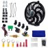 14in Electric Slim Radiator Cooling Fan Assembly 12V Universal Parts with Mounting Kit 14 inch fan   installation accessories