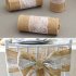 15 240 CM Vintage Jute Burlaps with White Lace Roll Craft Ribbon for Wedding Decoration in Table Runner Chair Sashes