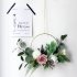 15 Inches Simulate Wreath Garland Hanging Pendant for Home Kitchen Wall Decoration Pink