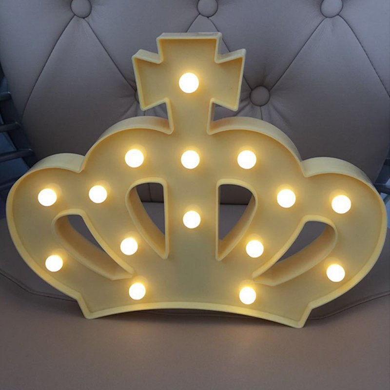 15 LEDs Night Light, 3W Crown Shape Warm White Light Table Lamp, Indoor Decorative Nightlight for Kids Room Christmas Party Decor