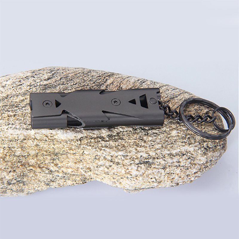 150DB Stainless Steel Whistle with Key Chain Lifesaving Emergency SOS Encourage Outdoor Survival Tool gray