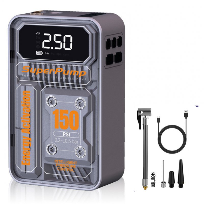 150PSI Tire Inflator Portable Air Compressor 60W Electric Tire Pump with LCD Digital