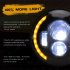 150W 7   Round LED Headlight with High Low Beam 15000LM DRL Turn Signal Light white 6000K