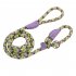 150cm Adjustable Pet Walking Training Leash Wear resistant Reflective Leads Rope For Medium Large Dogs purple leather green flower M medium sized dog