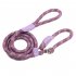 150cm Adjustable Pet Walking Training Leash Wear resistant Reflective Leads Rope For Medium Large Dogs purple leather green flower M medium sized dog