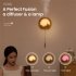 150ml Aroma Diffuser Wall Mounted Aromatherapy Diffuser with Remote Control Night Light Deep Wood Grain