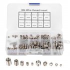 150pcs Wire Thread Repair Inserts Kit M3-m8 Stainless Steel Threaded Bushings Recovery Fasteners With Storage Box as shown
