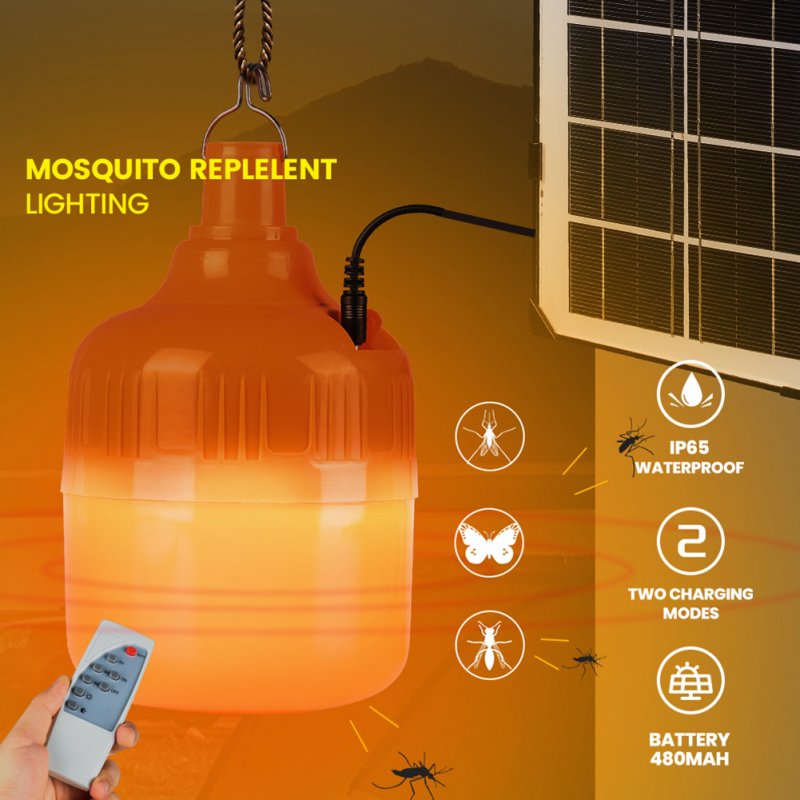 150w Solar Light Bulb Waterproof Remote Control 3-level Adjustable Mosquito Repellent Lamp Multi-function