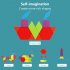 155 Pcs Wooden Pattern Blocks Geometric Shape Puzzles Creative Multicolored Tangrams Educational Toys For Kids 1 set