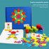 155 Pcs Wooden Pattern Blocks Geometric Shape Puzzles Creative Multicolored Tangrams Educational Toys For Kids 1 set