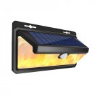 158LEDs Solar Powered Flameless Inducion Wall Light for Outdoor Garden Yard Road Lamp black