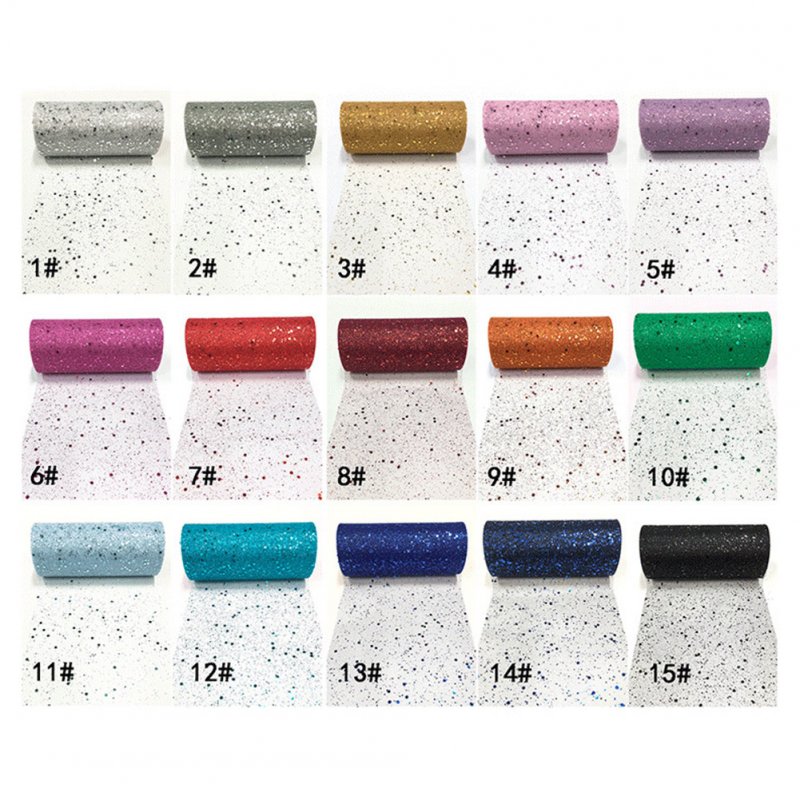 15CM*25Y Sequin Tulle Gauze Roll for Wedding Party Decoration Fluffy Skirt Sewing 6# Rose Red