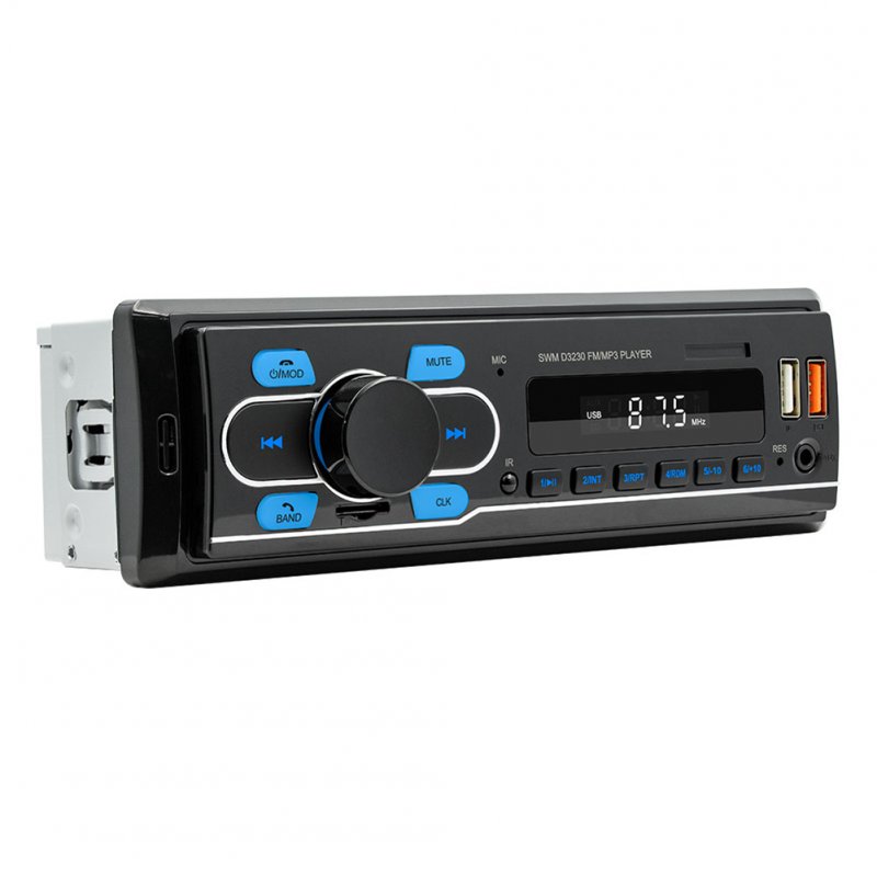 D3230 Car Radio V5.0 MP3 Player FM Radio LED Display 7 Color Button Lights Dual USB Port Stereo Audio Receiver 