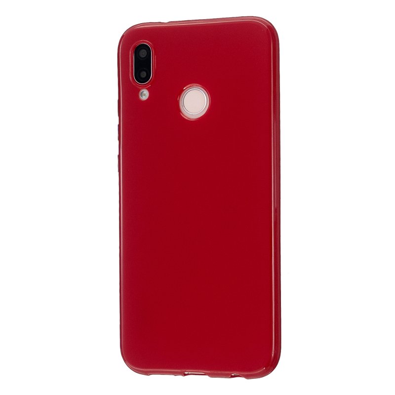 For HUAWEI P20/P20 Lite/P20 Pro Cellphone Case Simple Profile Soft TPU Phone Case Anti-Slip Smartphone Cover Rose red