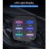 15a 6 Usb Car Charger Luminous Qc3 0 75w Fast Charging Phone Adapter With Led Light Display Stable Buckle black