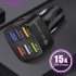 15a Portable Luminous Car  Charger Built in Overcurrent Protection Fast Charging 6usb Qc3 0 5v9v12v Car Interior Accessories Car Goods black