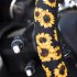 15inch Car Steering Wheel Cover PU Leather Sunflower Universal Car Accessory for Women