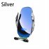 15w Car Wireless Charger Infrared Sensor Automatic Fast Charge Phone Holder Compatible For Xiaomi Samsung Iphone silver