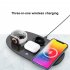 15w Fast Charging 4 in 1 Wireless Charger Headset Rack Charging Dock Station Compatible For Airpods Iwatch black