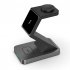 15w Fast Wireless Charger Stand 3 in 1 Magnetic Charging Dock Station for iPhone Watch Airpods Black
