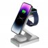 15w Fast Wireless Charger Stand 3 in 1 Magnetic Charging Dock Station for iPhone Watch Airpods Black