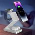 15w Fast Wireless Charger Stand 3 in 1 Magnetic Charging Dock Station for iPhone Watch Airpods White