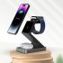 15w Fast Wireless Charger Stand 3 in 1 Magnetic Charging Dock Station for iPhone Watch Airpods White