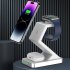 15w Fast Wireless Charger Stand 3 in 1 Magnetic Charging Dock Station for iPhone Watch Airpods White