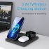 15w Fast Wireless Charger Stand Compatible For Iphone Airpods Watch 3 in 1 Folding Charging Dock Station black