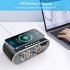 15w Led Digital Alarm Clock Wireless Adjustable Brightness Fast Charging Desk Clocks Thermometer black