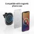 15w Magnetic Wireless Car Charger Fast Charging Air Vent Phone Mount Holder With Cable Type c Output Port black