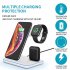 15w Vertical Multi functional 3 in 1 Wireless Charger Fast Charging Station For Watch Mobile Phone Headset black