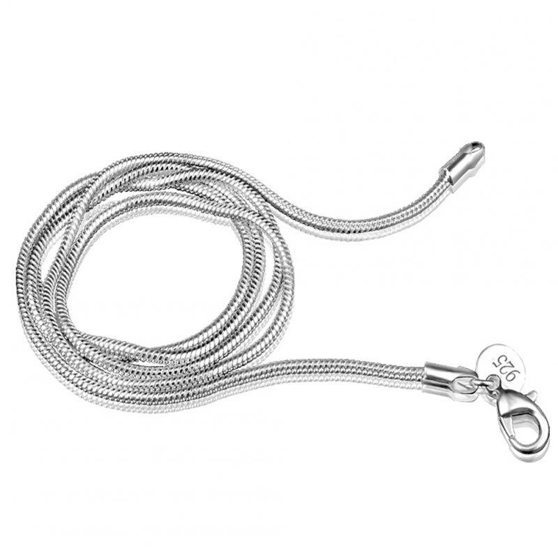 16-24inches 2mm Silver Color Creative Snake Bone Shape Necklace Plated Silver Ornament