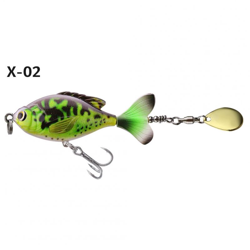 16.5G/6CM Rotate Tail Popper Lure Topwater Wobble Fishing Lures Bait Bass Fishing Tackle X-02# color OPP bag