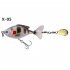 16 5G 6CM Rotate Tail Popper Lure Topwater Wobble Fishing Lures Bait Bass Fishing Tackle X 04  color OPP bag