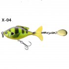 16.5G/6CM Rotate Tail Popper Lure Topwater Wobble Fishing Lures Bait Bass Fishing Tackle X-04# color OPP bag