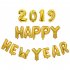 16 Inches 2019 Happy New Year Letters Balloon Aluminum Foil Balloon Set for New Year Home Decoration Gold