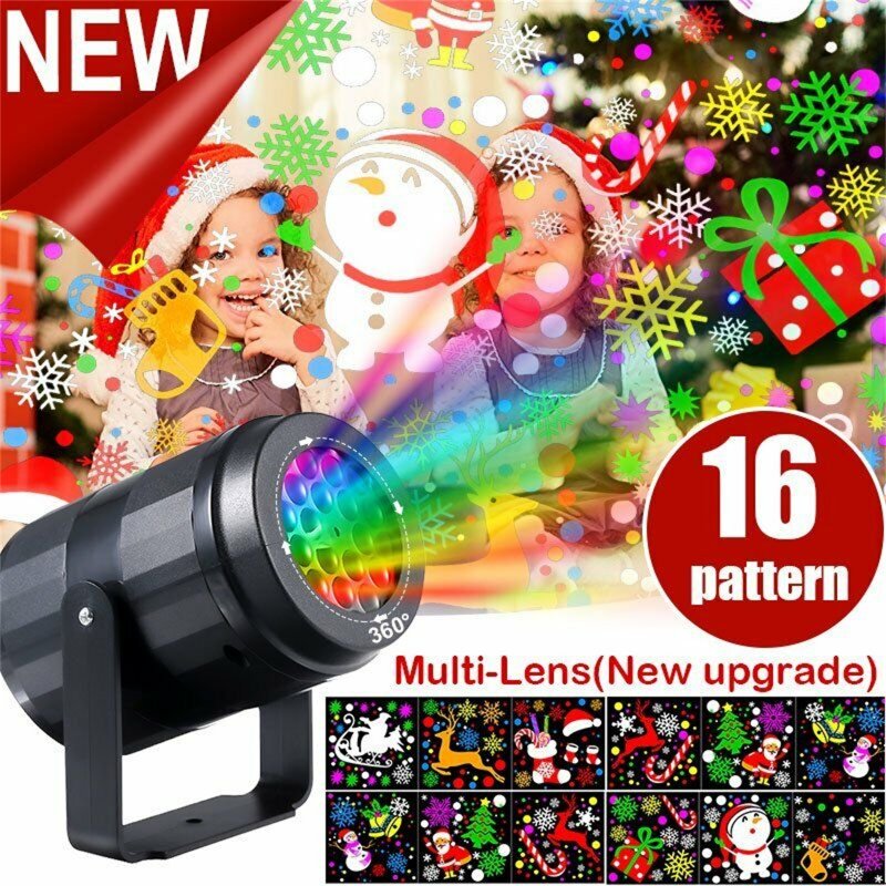 16 Pattern Motion Christmas Landscape Light Projector Led Spotlight Waterproof