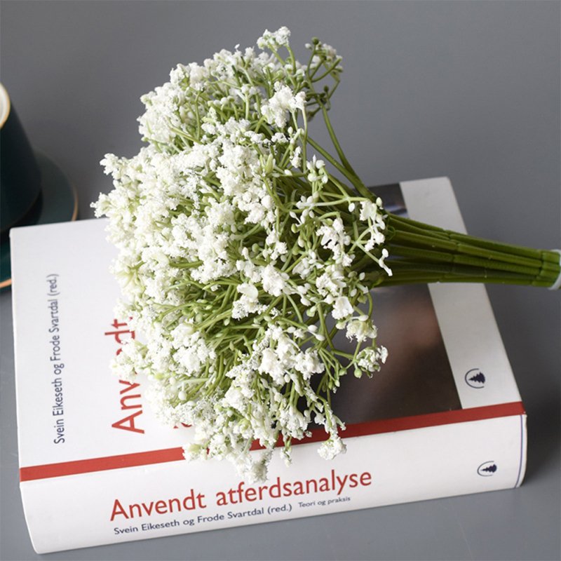 16 Pcs/bunch Artificial  Gypsophila Vivid Colored Plants Bouquets Diy Wedding Home Living Room Decoration Photography Props White bunch of 16