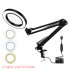 160mm Clip on Magnifying Glass 10 Times with 3 color Led Lamp Magnifier for Reading Beauty Tattoo Embroideryn