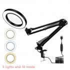 160mm Clip-on Magnifying Glass 10 Times with 3-color Led Lamp Magnifier