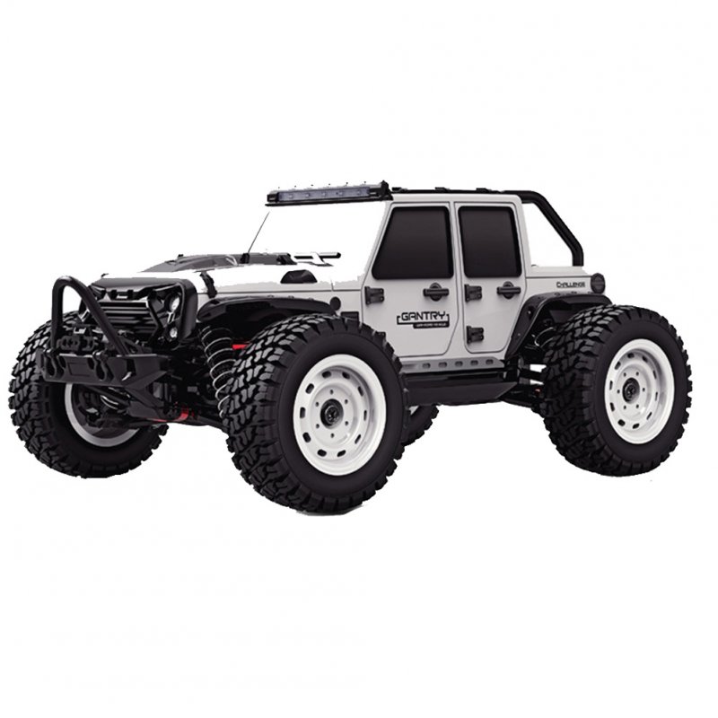 16103 1/16 2.4GHz 4wd Rc Car 390 High-speed Carbon Brush Strong Magnetic Motor 5-wire 17g Steering Gear Spring Shock Absorption Car Model Toys White