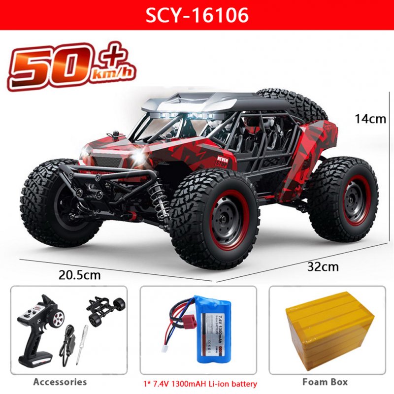 16106 1:16 RC Car with Led 4wd 50km/h Off-road Vehicle High Speed Drift Car