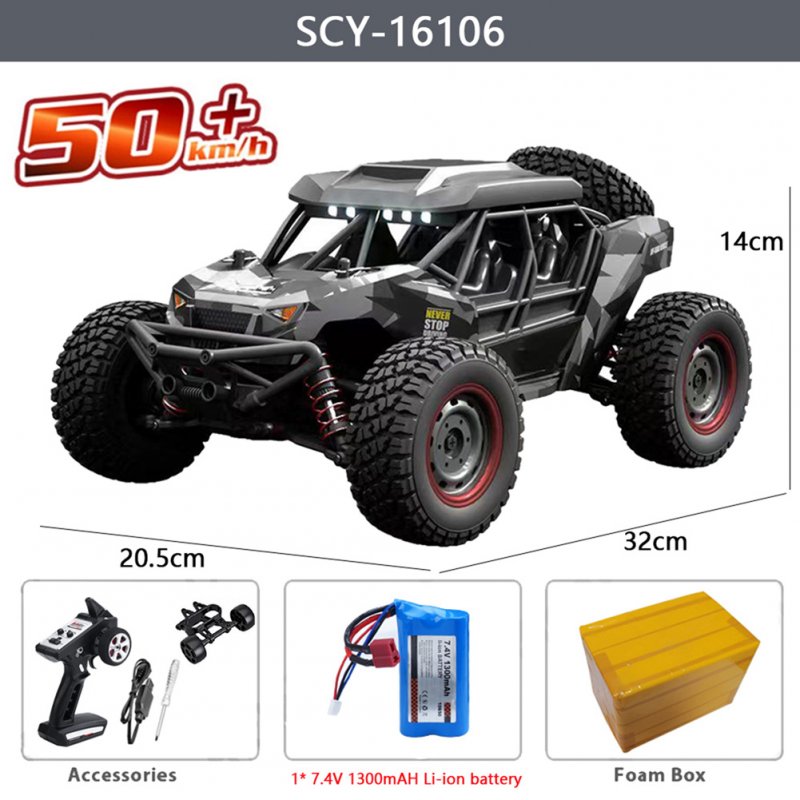16106 1:16 RC Car with Led 4wd 50km/h Off-road Vehicle High Speed Drift Car