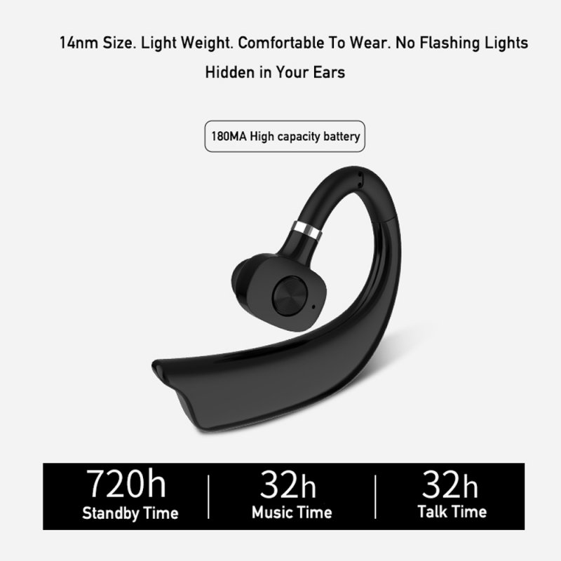 Long Standby Time TWS5.0 Single Ear Sport Business Bluetooth Headset 