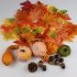166 Pcs Mini Fake Artificial Pumpkins Set Realistic Maple Leaves Pine Cones Acorns Pumpkins For Halloween Thanksgiving Decor set